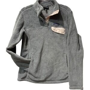PATAGONIA Gray Thermal Fleece Pullover Snap-T  Jacket‎ Women's Large